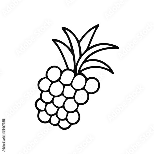 Black Cherry Silhouette Clipart Branch Icon Simple Fruit Illustration

