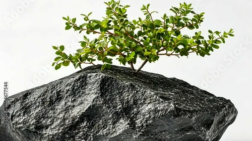 Bonsai Tree on Black Rock