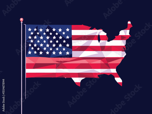 usa map flag vector
