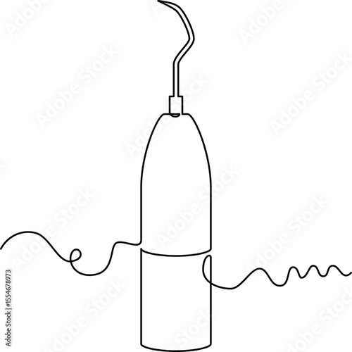 one line art Tooth Scaler vector illustration. line art, one continuous line, simple, hand drawn and sketch style. for icons, symbols, signs or logos. PNG