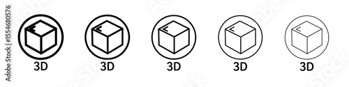 3D icon flat simple outline logo