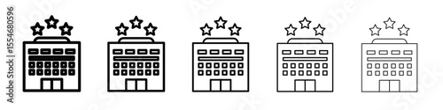 3 star Hotel icon flat simple outline logo