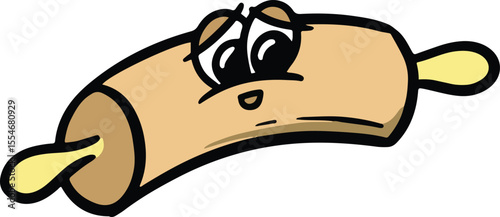 Cartoon Rolling Pin Utensil Illustration Vector 