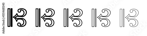 alto clef icon flat simple outline logo