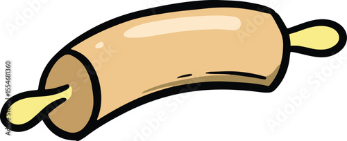 Cartoon Rolling Pin Utensil Illustration Vector 
