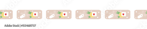 Christmas horizontal seamless border in vector