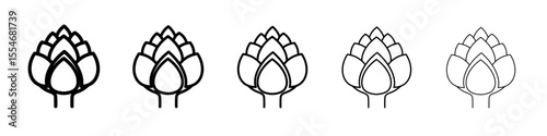 artichoke icon flat simple outline logo