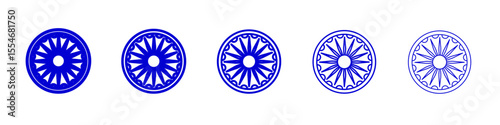 Ashoka Wheel icon flat simple outline logo