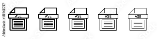 ASE File Document Icon flat simple outline logo