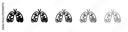 Asthma icon flat simple outline logo