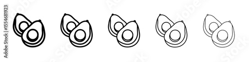 avocado icon flat simple outline logo