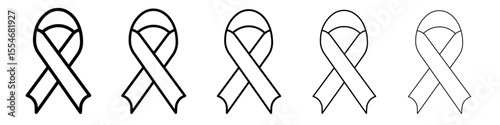 Awareness ribbon icon flat simple outline logo