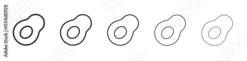 Avocado icon flat simple outline logo