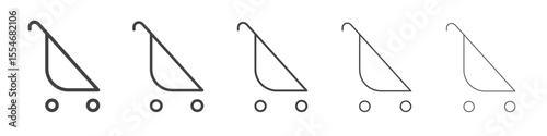 Baby pushchair icon flat simple outline logo