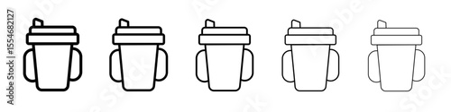 baby sippy icon flat simple outline logo