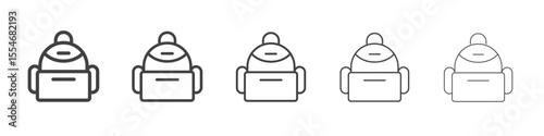 Backpack icon flat simple outline logo