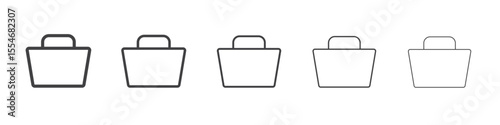 Bag icon flat simple outline logo