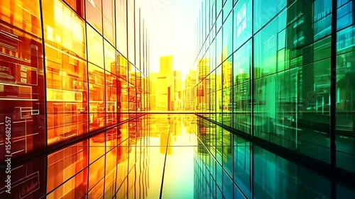 Cityscape Reflections in Glass Buildings