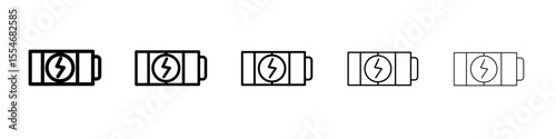 Battery icon flat simple outline logo