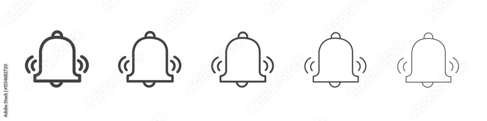 Fototapeta premium Bell ring icon flat simple outline logo
