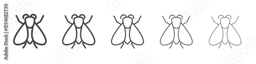 Bee icon flat simple outline logo