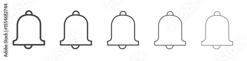 Bell icon flat simple outline logo