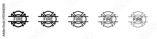 Blank Fire Department badge icon flat simple outline logo