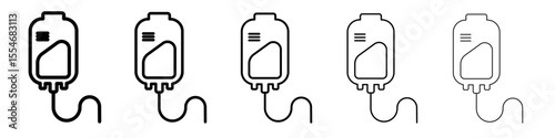 blood bag icon flat simple outline logo