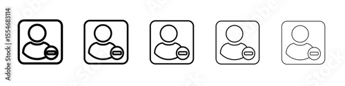Block User Icon flat simple outline logo