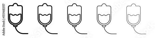 blood bag icon flat simple outline logo