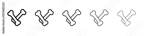 Bones icon flat simple outline logo