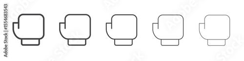 Boxing glove icon flat simple outline logo
