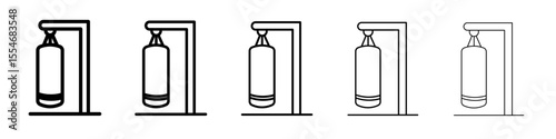 Boxing punch bag icon flat simple outline logo