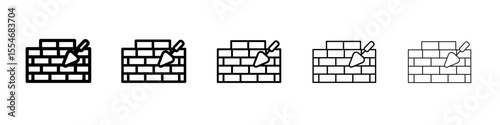 Brickwork icon flat simple outline logo