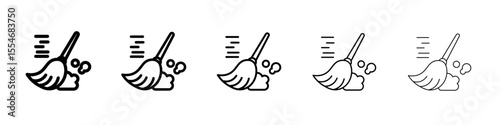 broom icon flat simple outline logo