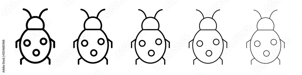 Obraz premium Bug icon flat simple outline logo