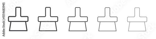 Brush icon flat simple outline logo