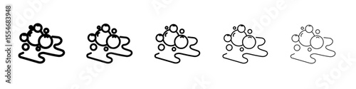 Bubbles and foam icon flat simple outline logo