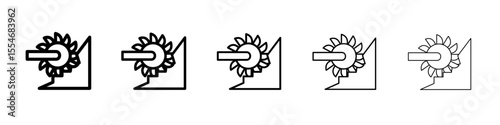 Bucket wheel excavator icon flat simple outline logo