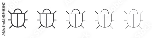 Bug icon flat simple outline logo
