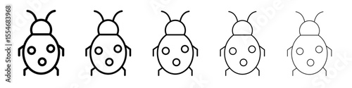 Bug icon flat simple outline logo