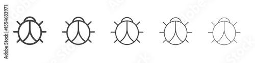Bug icon flat simple outline logo