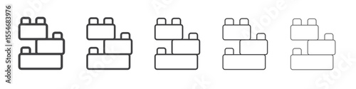 Building blocks icon flat simple outline logo