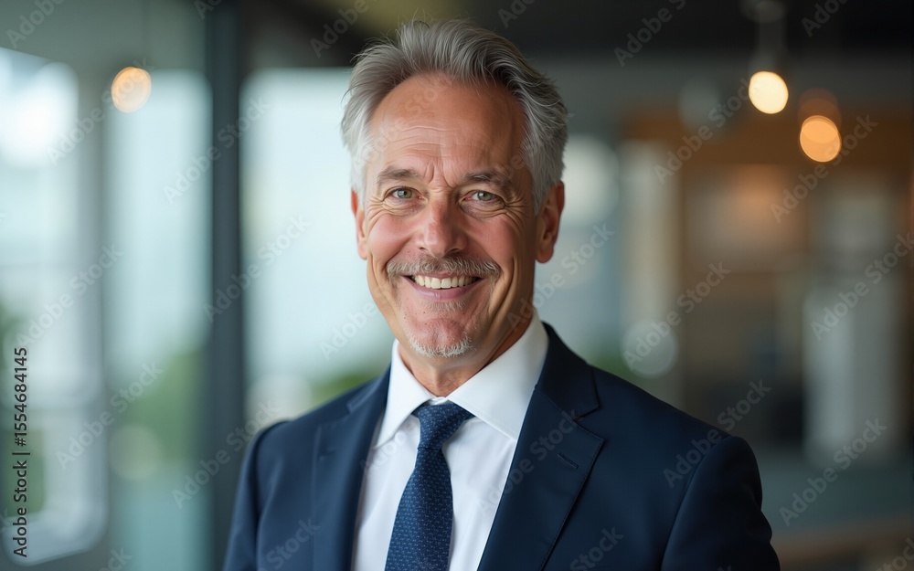 Happy mid aged older business man executive standing in office. Smiling 50 year old mature confident professional manager, confident businessman investor looking at camera, headshot close up portrait. Happy mid aged older business man executive standing in office. Smiling 50 year old mature confident professional manager, confident businessman investor looking at camera, headshot close up portrait.