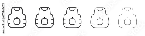 bulletproof vest icon flat simple outline logo