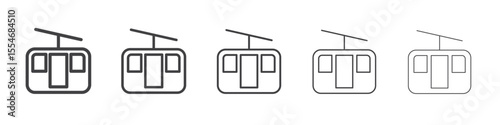 Cable car icon flat simple outline logo