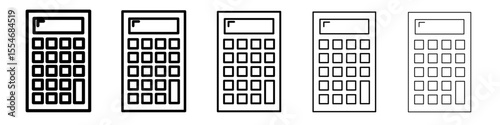 Calculator icon flat simple outline logo