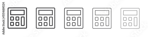 Calculator icon flat simple outline logo