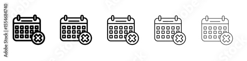 Cancel event icon flat simple outline logo