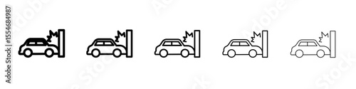 car accident icon flat simple outline logo